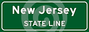 New Jersey state line road sign