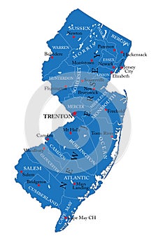 New Jersey state political map