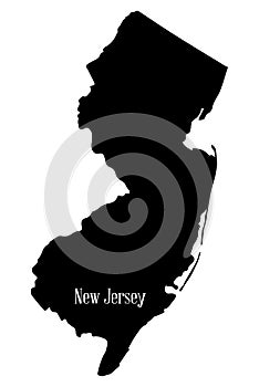 New Jersey State Silhouette Map