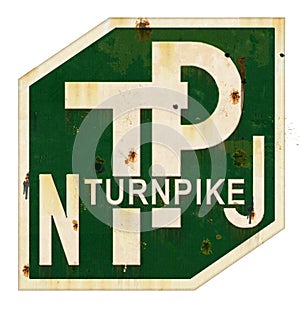 New Jersey Turnpike Sign Grunge