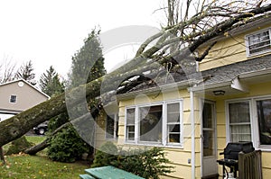 NEW JERSEY, USA, October 2012 - Residential roof damage caused b