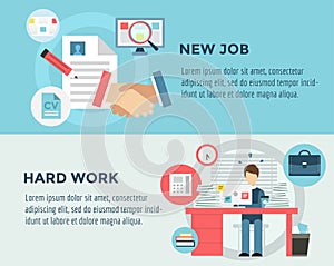 New Job after Hard Work infographic. Students