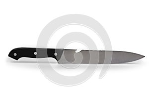 New kitchen knife on a white background