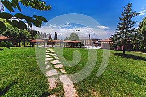 New Kucuk Camlica hill and park with pavilions of Cihannuma Mansion