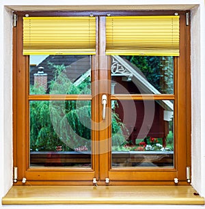 New laminated brown window inside view photo