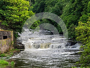 New Lanark waterfalls in Scotland