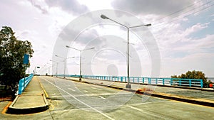 New landmark bridge shore the seaside at Chonburi