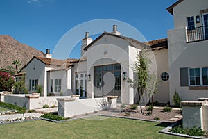 New large home exterior in the Arizona desert