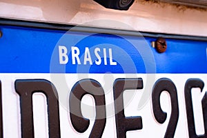 Mercosur Brazil license plate. photo