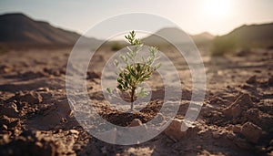 New life begins in the arid landscape with organic growth generated by AI