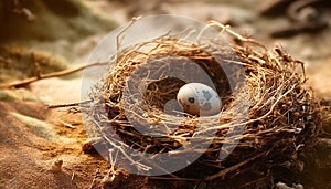 New life emerges in nature nest, fragile and full of hope generated by AI