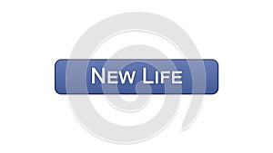 New life web interface button violet color, motivation program, start-up idea
