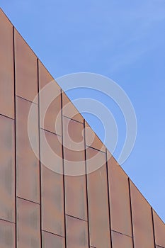 New lightweight roof in rectangular oxidized copper sheets fixed without screws - High-quality durable roof