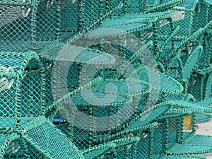 New Lobster Pots Stacked On A Harbour