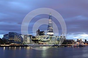 New London city hall at night