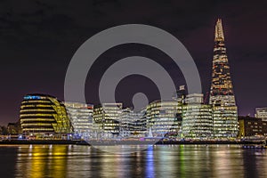 New London city hall at night