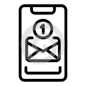 New mail inbox icon, outline style