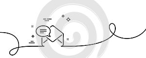New Mail line icon. Message correspondence sign. Continuous line with curl. Vector
