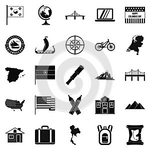 New map icons set, simple style