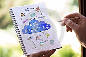 New marketing concept on a notepad