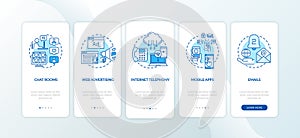 New media kinds onboarding mobile app page screen with concepts