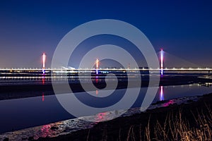 New Mersey Gateway Bridge in Runcorn spanning the River Mersey