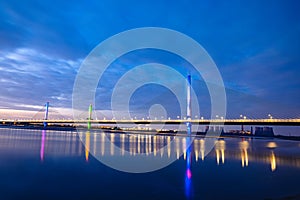 New Mersey Gateway Bridge in Runcorn spanning the River Mersey