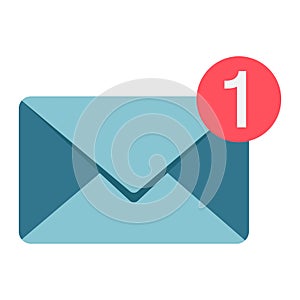 New message flat icon, email and website button