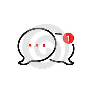 New message notification with bubbles