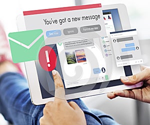 New Message Texting Connection Communication Concept