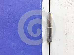New metal hasp on the steel door.