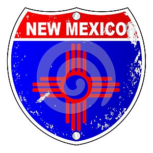 New Mexico Flag Icons As Interstate Sign