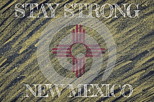 New Mexico ,flag illustration. Coronavirus danger area, quarantined country. Stay strong