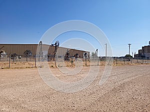 New Mexico Metal Windmills at fairgrounds