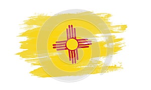 New Mexico state flag brush stroke