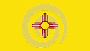 New Mexico State Flag with Light Rays Animation