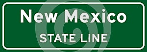 New Mexico state line road sign