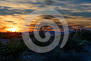 New Mexico Sunset over desert city of Las Cruces