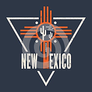 New Mexico t-shirt design, print, typography, label.