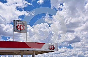 Phillips 66 gas station sign and logo.