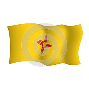 New Mexico waving  vector flag. Vector illustration. United States of America