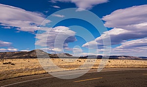 New Mexico whispy clouds and Mesas