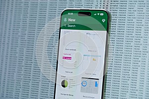 New Microsoft excel file creating in smartphone