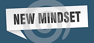 new mindset banner. new mindset speech bubble.