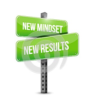 new mindset new results illustration sign.