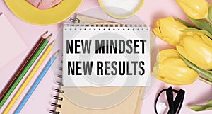 New mindset new results words letter