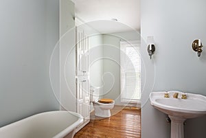 New minimalist house bathroom interior in Kansas City, Missouri, USA