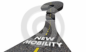 New Mobility Question Mark Road Future Transportation 3d Illustration