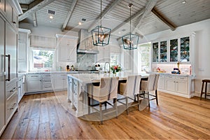 Huge bright modern home kitchen photo