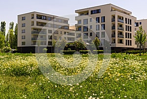 New,modern apartement buildings in a German town photo